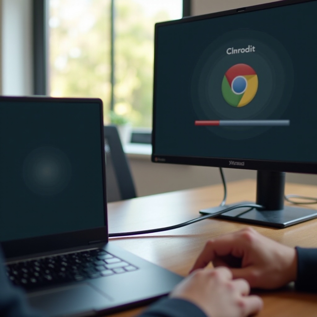 a tela do chromebook não aparece com o cabo HDMI, apenas o som