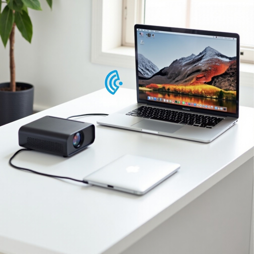 yhdistä MacBook langattomasti Nebula-projektoriin